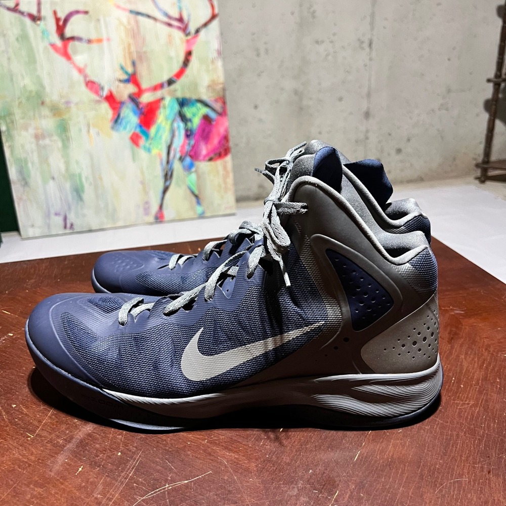 Nike Zoom Hyperenforcer Mens 17 Midnight Navy Silver Basketball Shoes 487655-401